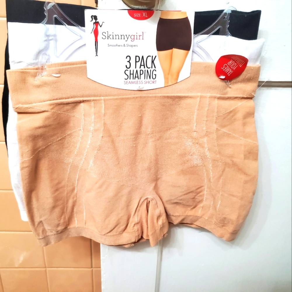 NWT Skinnygirl 3Pk Shaping Seamless Shorts; Smoothers & Shaper Nude/W/Black $35.